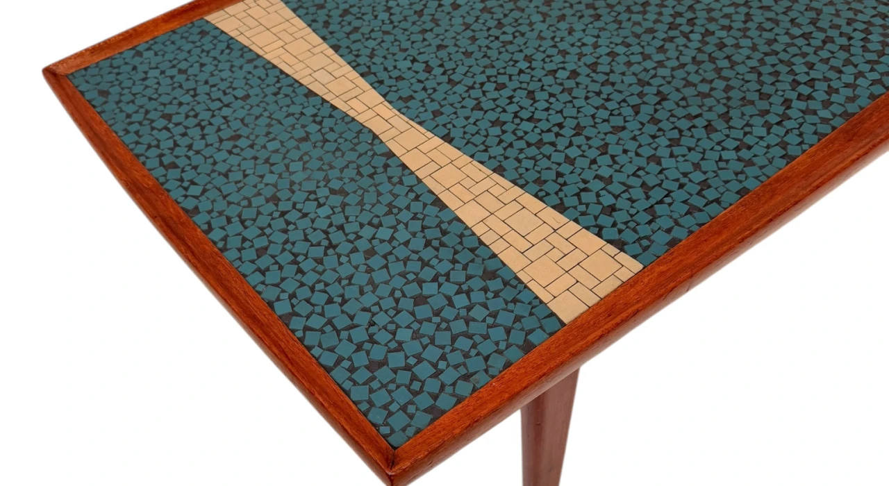 Mid-Century Modern Coffee Table with Mosaic Top by Berthold Muller, 1950s